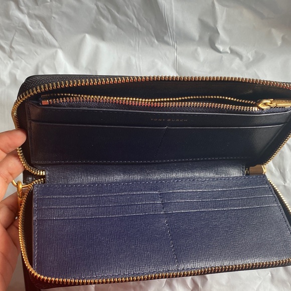 Tory Burch Black Wallet with Gold Accents - Picture 5 of 8